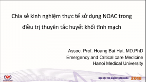 chia sẻ kinh nghiệm thực tế sử dụng NOAC trong điều trị thuyên tắc huyết khối tĩnh mạch