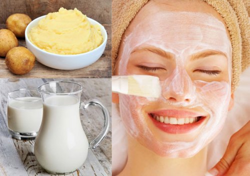 Khoai tây và sữa tươi được sử dụng làm mặt nạ cho da trong những ngày hè (nguồn: internet)