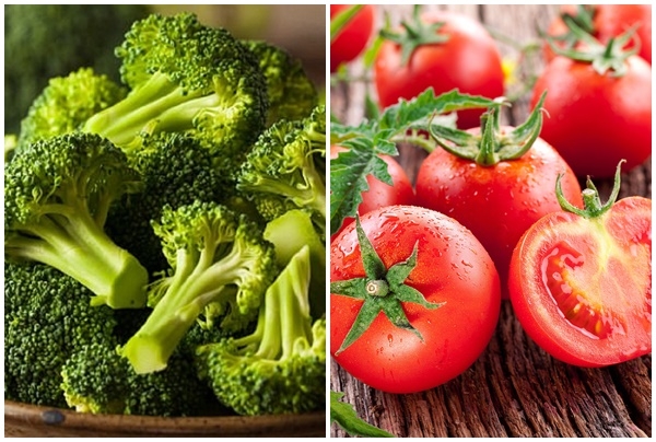 Bông cải xanh và cà chuaUng thư vú nên ăn gì - Bông cải xanh và cà chua