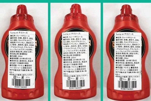 Nhật Bản đã thu hồi hơn 18000 chai tương ớt Chin su được nhập khẩu từ Việt Nam